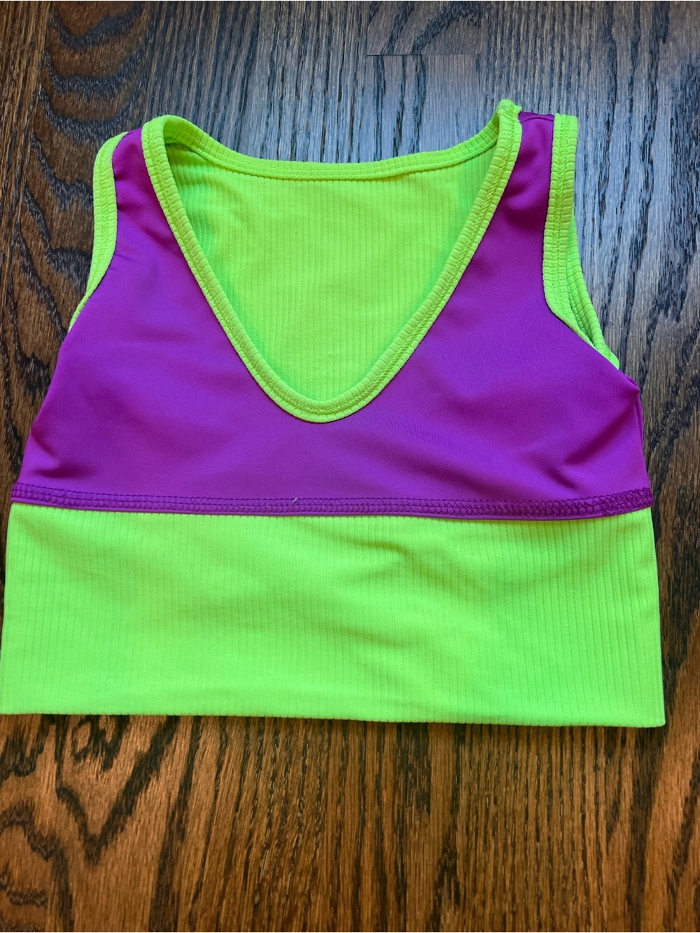 Tiger Friday Neon Lime & Magenta crop top. Reversible, worn 4 ways.